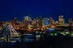 lit edmonton skyline