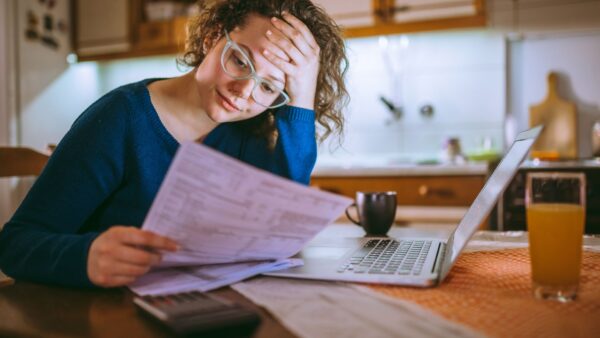 woman concerned about the electricity bill